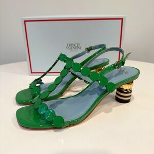 Frances Valentine Green Shiny Nappa Kikkiheel